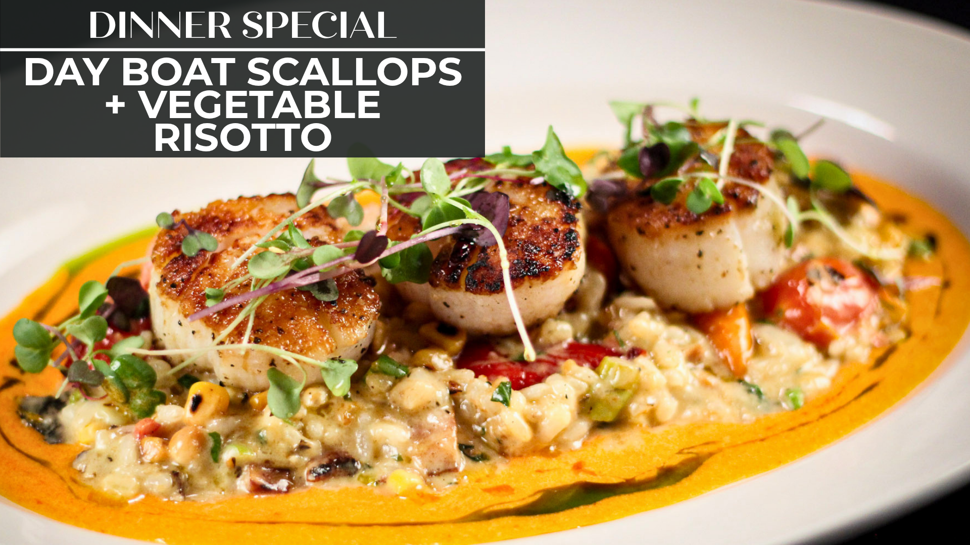 Day Boat Scallops + Vegetable Risotto